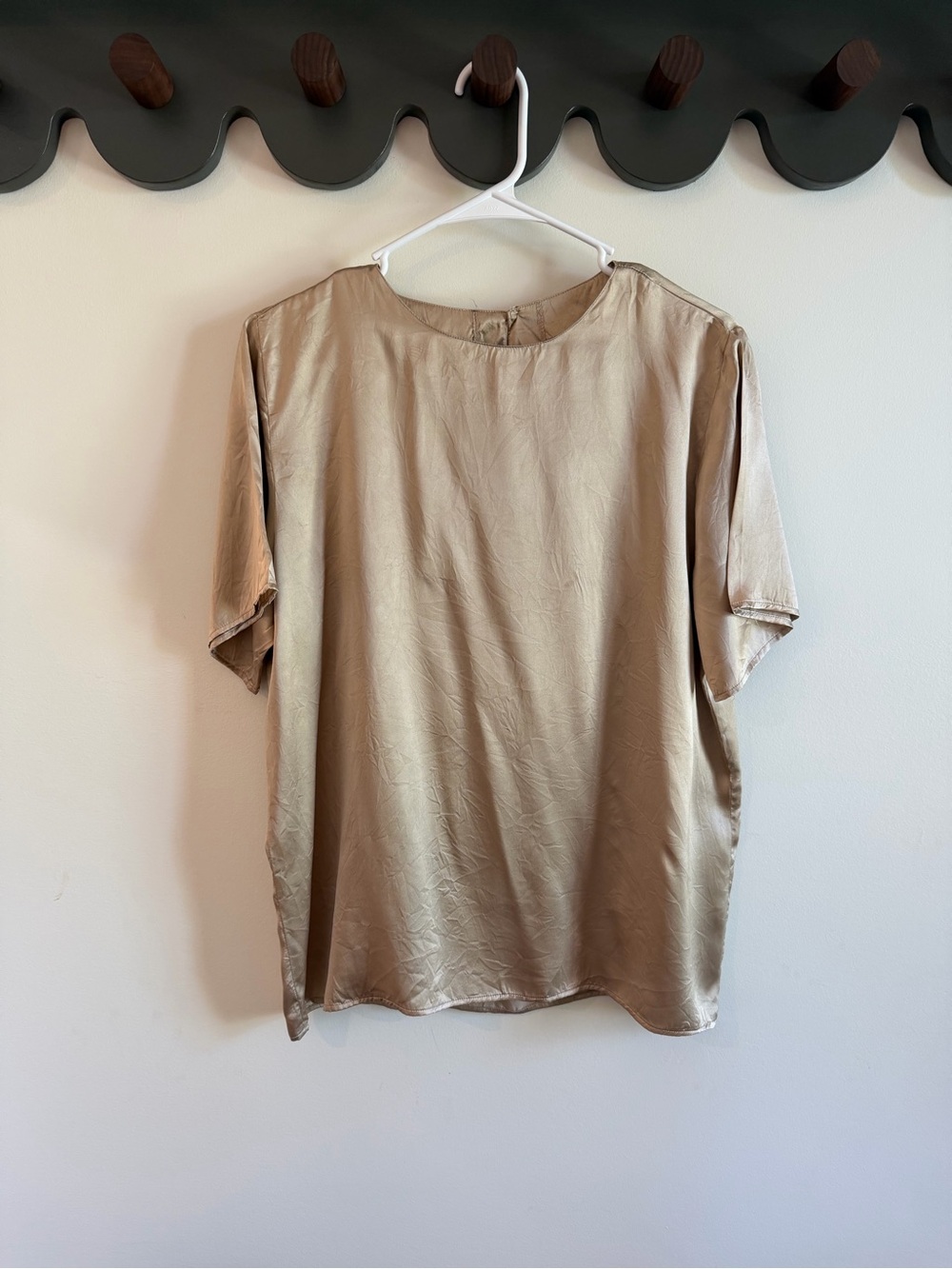 Beautiful Vintage Tan Silk Blouse